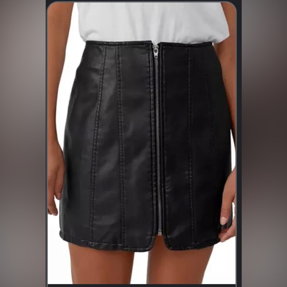 *NWT* Free People Leather Mini Skirt